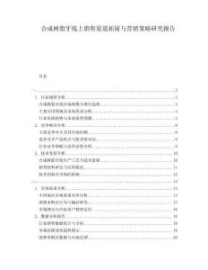 合成樹脂牙線上銷售渠道拓展與營銷策略研究報告