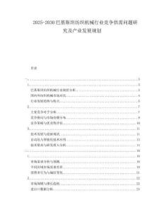 2025-2030巴基斯坦紡織機械行業(yè)競爭供需問題研究及產業(yè)發(fā)展規(guī)劃