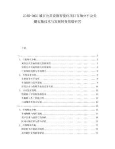 2025-2030城市公共設(shè)施智能化項(xiàng)目市場分析及關(guān)鍵實(shí)施技術(shù)與發(fā)展轉(zhuǎn)變策略研究