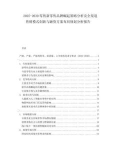 2025-2030零售新零售品牌崛起策略分析及全渠道營銷模式創(chuàng)新與融資方案布局規(guī)劃分析報告