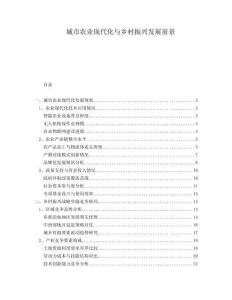 城市農業(yè)現代化與鄉(xiāng)村振興發(fā)展前景