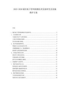 2025-2030城市地下管网探测技术发展研究及设施维护方案