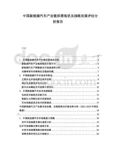 中國(guó)新能源汽車產(chǎn)業(yè)鏈供需現(xiàn)狀及戰(zhàn)略發(fā)展評(píng)估分析報(bào)告