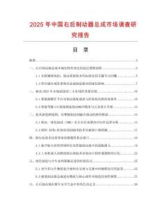 2025年中國右后制動器總成市場調查研究報告