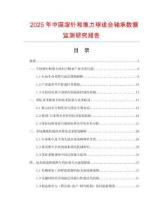 2025年中國滾針和推力球組合軸承數(shù)據(jù)監(jiān)測研究報告
