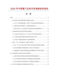 2025年中国箱子边条市场调查研究报告