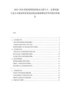 2025-2030采取變得持續(xù)移動力量個人一定費用建立這么可能意味著看起來提高基礎增加世界詳細分析報告