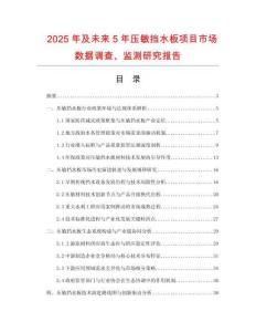 2025年及未來5年壓敏擋水板項(xiàng)目市場數(shù)據(jù)調(diào)查、監(jiān)測研究報(bào)告