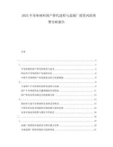 2025半导体材料国产替代进程与晶圆厂投资风险预警分析报告