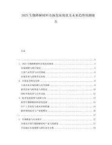 2025生物降解材料市場發(fā)展現(xiàn)狀及未來趨勢預(yù)測報(bào)告