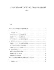 2025半導(dǎo)體材料行業(yè)國產(chǎn)替代趨勢及市場機(jī)遇分析報(bào)告