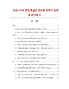 2025年中国玻璃镜片保护胶粘带市场调查研究报告