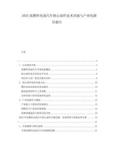 2025氫燃料電池汽車核心部件技術(shù)突破與產(chǎn)業(yè)化路徑報(bào)告