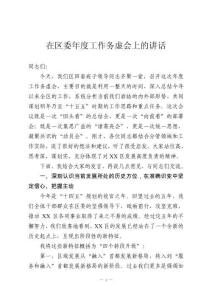 在区委年度工作务虚会上的讲话