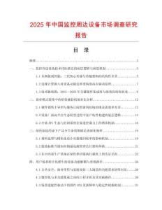 2025年中國監控周邊設備市場調查研究報告
