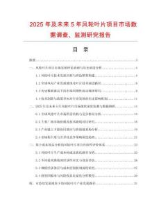 2025年及未來5年風(fēng)輪葉片項目市場數(shù)據(jù)調(diào)查、監(jiān)測研究報告