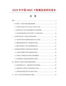 2025年中國MMC卡數(shù)據(jù)監(jiān)測研究報告