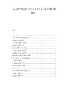 2025航空航天新材料市場應用前景與技術(shù)突破分析報告