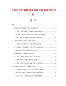 2025年中國踢腿訓(xùn)練器市場調(diào)查研究報(bào)告
