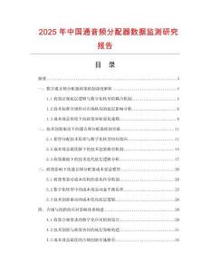 2025年中國通音頻分配器數據監測研究報告