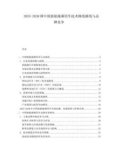 2025-2030辨中國新能源乘用車技術(shù)路線路線與品牌競爭