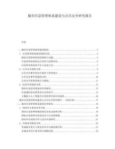 城市應(yīng)急管理體系建設(shè)與公共安全研究報告