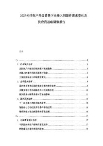 2025光纖到戶升級背景下光接入網器件需求變化及供應商戰(zhàn)略調整報告