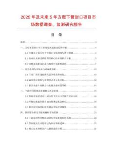 2025年及未来5年方型下管封口项目市场数据调查、监测研究报告