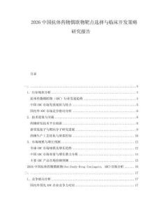 2026中國(guó)抗體藥物偶聯(lián)物靶點(diǎn)選擇與臨床開發(fā)策略研究報(bào)告