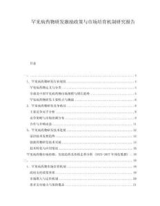 罕見病藥物研發(fā)激勵(lì)政策與市場(chǎng)培育機(jī)制研究報(bào)告