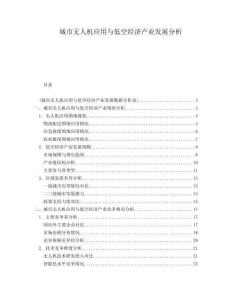 城市無人機應用與低空經濟產業發展分析