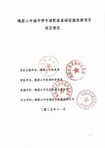 項目情況（峨眉山市城市停車場配套基礎設施改建項目）