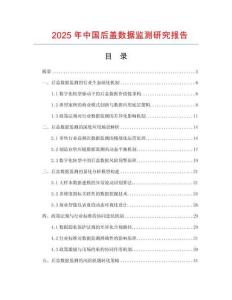 2025年中國后蓋數據監測研究報告