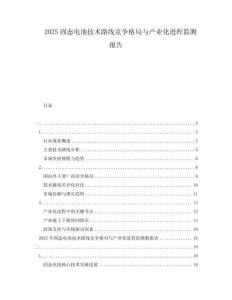 2025固態(tài)電池技術(shù)路線競(jìng)爭(zhēng)格局與產(chǎn)業(yè)化進(jìn)程監(jiān)測(cè)報(bào)告