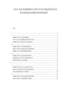 2025-2030科威特報告天然氣行業(yè)市場態(tài)勢競爭分析及投資收益規(guī)劃分析研究報告