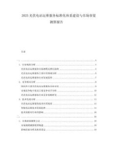 2025光伏電站運維服務標準化體系建設與市場容量測算報告