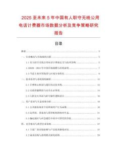 2025至未來(lái)5年中國(guó)有人職守?zé)o線公用電話計(jì)費(fèi)器市場(chǎng)數(shù)據(jù)分析及競(jìng)爭(zhēng)策略研究報(bào)告