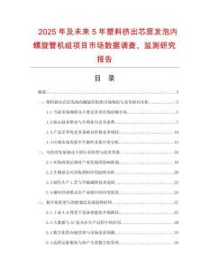 2025年及未來5年塑料擠出芯層發(fā)泡內(nèi)螺旋管機(jī)組項目市場數(shù)據(jù)調(diào)查、監(jiān)測研究報告