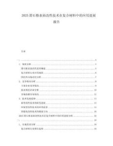 2025滑石粉表面改性技術(shù)在復(fù)合材料中的應(yīng)用進(jìn)展報告
