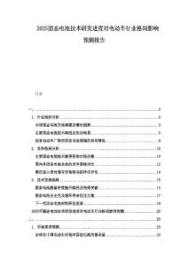 2025固態(tài)電池技術(shù)研發(fā)進度對電動車行業(yè)格局影響預(yù)測報告