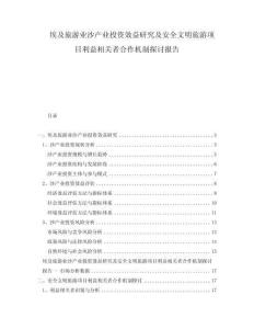 埃及旅游業(yè)沙產業(yè)投資效益研究及安全文明旅游項目利益相關者合作機制探討報告