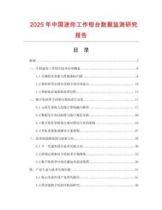 2025年中国迷你工作钳台数据监测研究报告