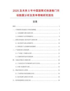 2025及未來5年中國滾筒式快速卷門市場數據分析及競爭策略研究報告