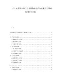 2025光伏逆變器行業(yè)發(fā)展趨勢分析與未來投資戰(zhàn)略咨詢研究報(bào)告