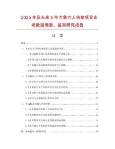 2025年及未來(lái)5年大象六人轉(zhuǎn)椅項(xiàng)目市場(chǎng)數(shù)據(jù)調(diào)查、監(jiān)測(cè)研究報(bào)告