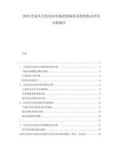 2025丹麦风力发电业市场供需现状及投资机会评估分析报告