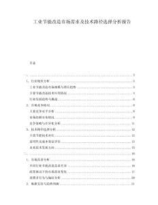 工业节能改造市场需求及技术路径选择分析报告
