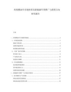 傳統(tǒng)燃油車市場(chǎng)轉(zhuǎn)型及新能源車型推廣與投資方向研究報(bào)告