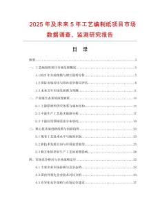 2025年及未來5年工藝編制紙項目市場數(shù)據(jù)調(diào)查、監(jiān)測研究報告