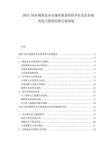 2025-2030精準農業(yè)實施效果系統(tǒng)性評估及農業(yè)現(xiàn)代化大趨勢發(fā)展方案規(guī)劃